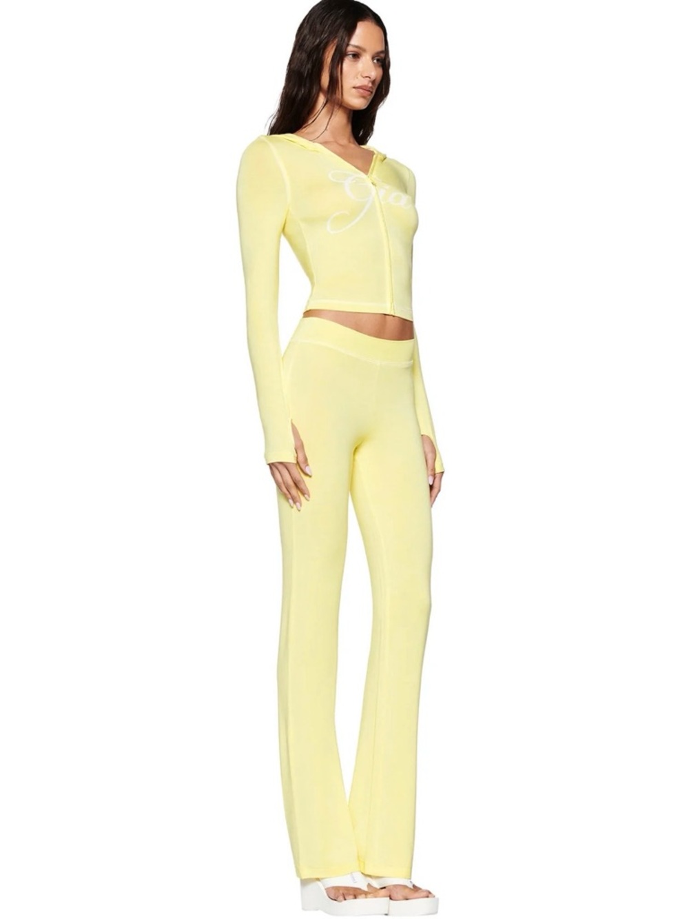 I.AM.GIA BLARE TRACK PANTS Pale Yellow Women’s Buttery Soft Pull On Pants - XXS